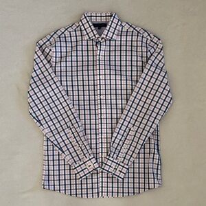 Tommy Hilfiger Classic Fit Long Sleeved Collared Shirt Pink Blue White Plaid S